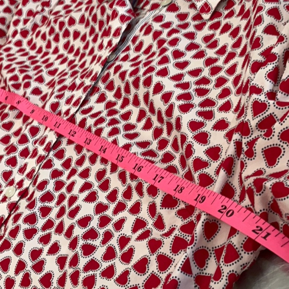 Talbots Patriotic Hearts button up shirt ❤️💙 - Picture 7 of 9